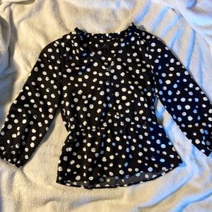 Polka dot JCrew blouse